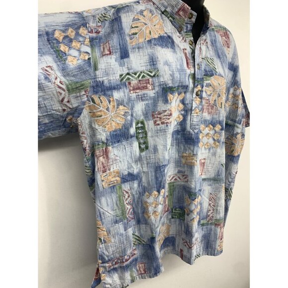 EUC Cooke Street Honolulu Men's Aloha Button Down Shirt Tropical Blue 2XL - Picture 3 of 9